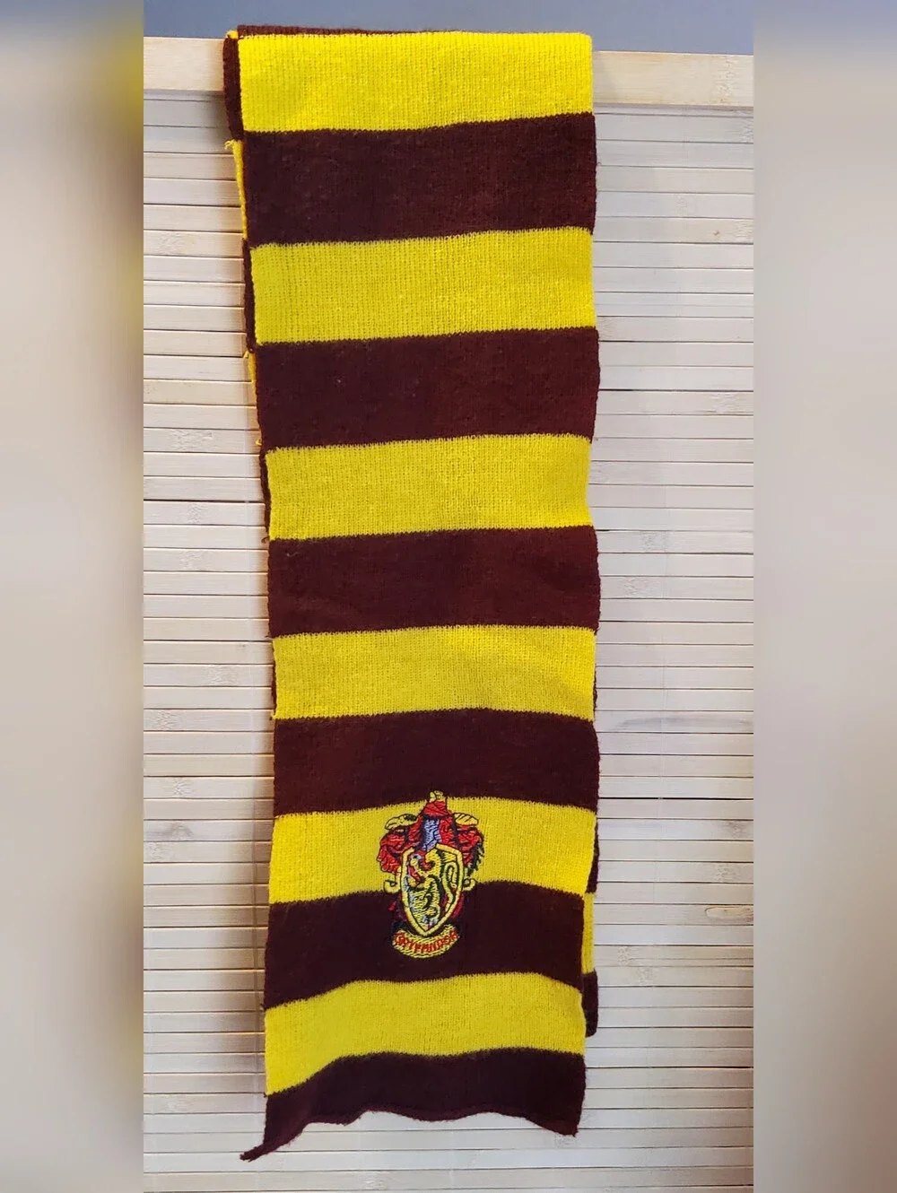 Gryffindor Stripe Knit Scarf in Yellow and Maroon-Cosplay